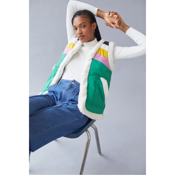 Urban Outfitters BDG Nylon Sherpa Vest XXS NWT - Picture 4 of 6